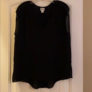 Sheer black blouse